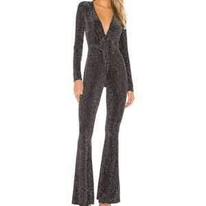SHOW ME YOUR MUMU - WORN ONCE Black Glitter Jumpsuit. perfect for holiday party